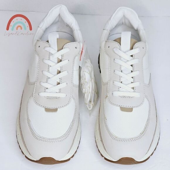 New! Madewell Kickoff Trainer Sneakers Leather Antique Cream Platform Shoes - Picture 8 of 16